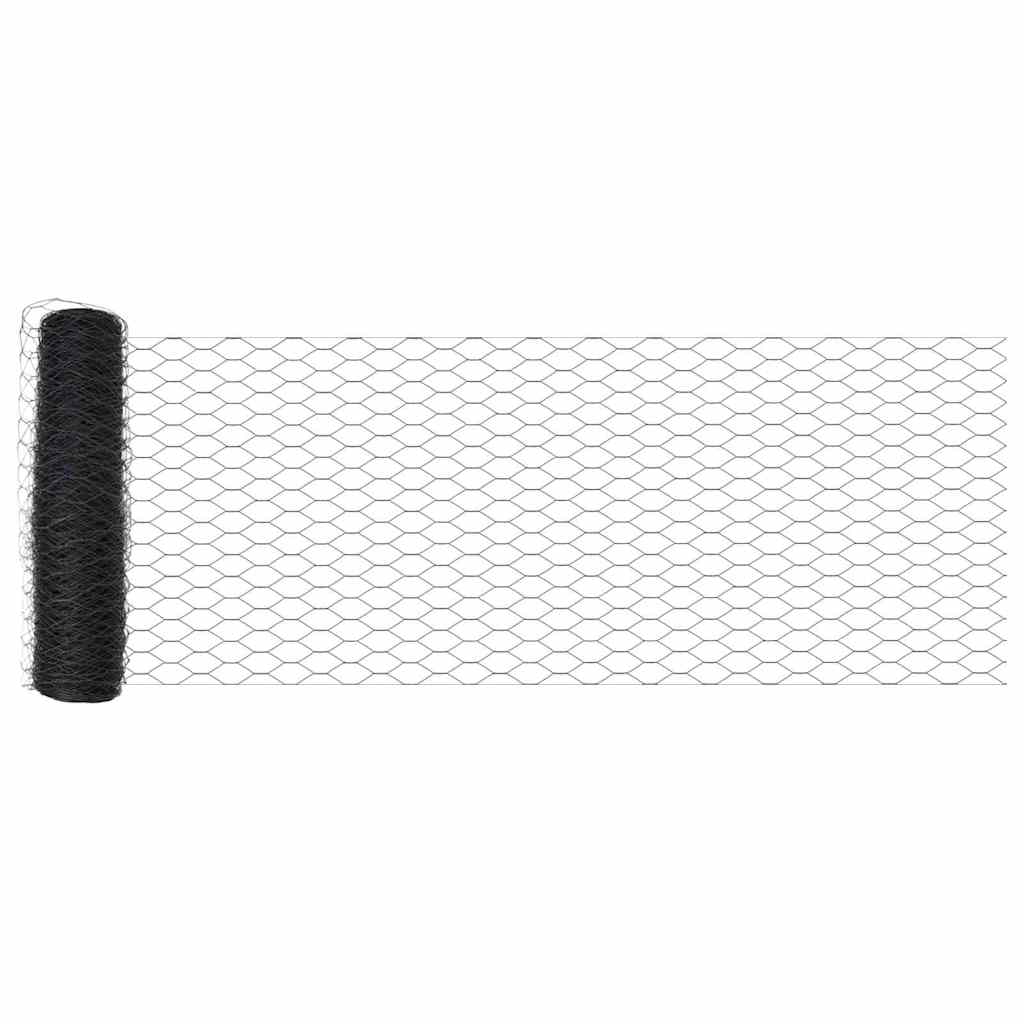 Recinzione Esagonale PVC Grigio 0,8 x 100 m