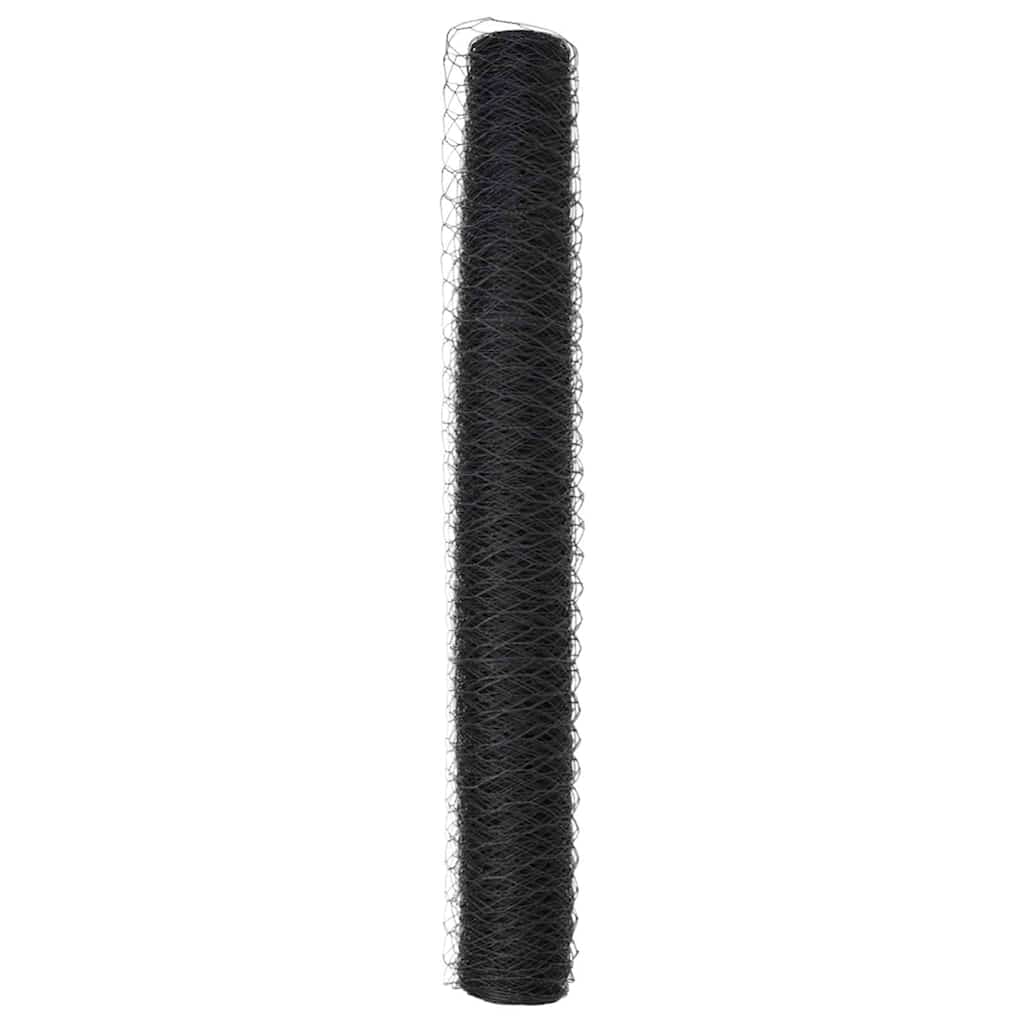 Recinzione Esagonale Grigio PVC 100 x 1 m