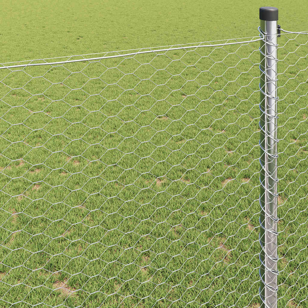 Recinzione Esagonale Argento 0,4 x 10 m Acciaio Zincato