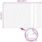 Recinzione Esagonale Argento 0,5 x 10 m Acciaio Zincato