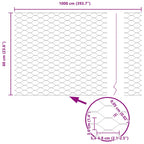 Recinzione Esagonale Argento 0,6 x 10 m Acciaio Zincato