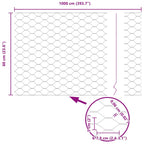 Recinzione Esagonale Argento 0,6 x 10 m Acciaio Zincato