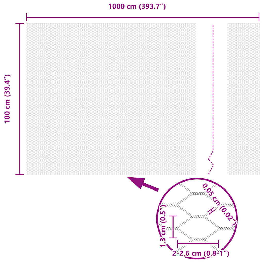 Recinzione Esagonale Argento 10 x 1 m Acciaio Zincato