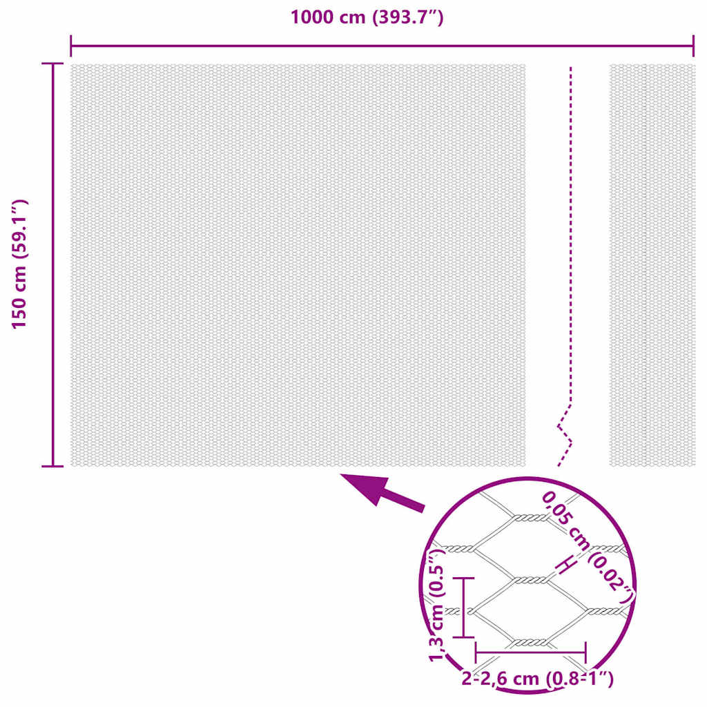 Recinzione Esagonale Argento 1,5 x 10 m Acciaio Zincato
