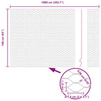 Recinzione Esagonale Argento 1,6 x 10 m Acciaio zincato