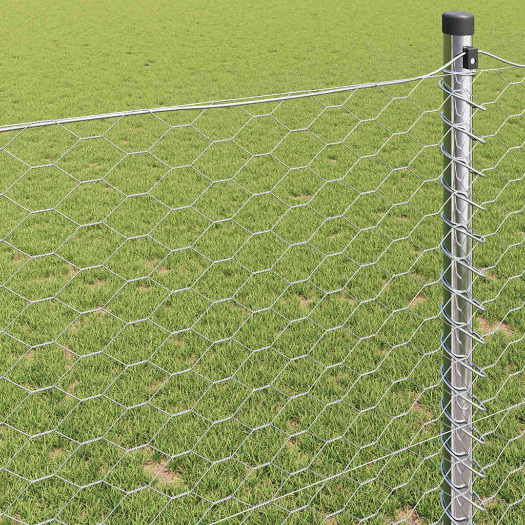 Recinzione Esagonale Argento 25 x 0,4 m Acciaio Zincato