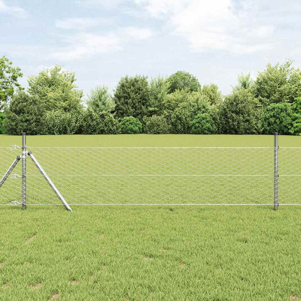 Recinzione Esagonale Argento 25 x 0,4 m Acciaio Zincato