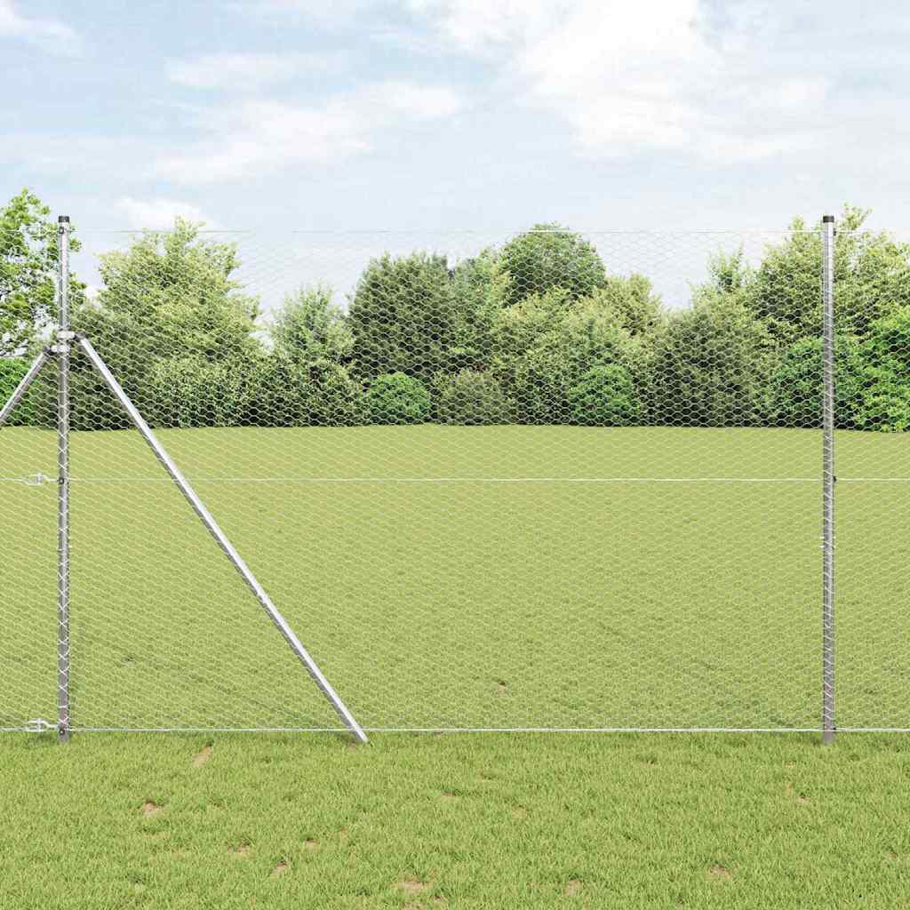 Recinzione Esagonale Argento 1,6 x 25 m Acciaio Zincato
