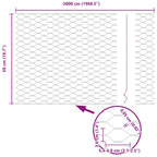 Recinzione Esagonale Argento 50 x 0,5 m Acciaio Zincato