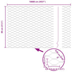 Recinzione Esagonale Argento 0,8 x 100 m Acciaio Zincato