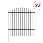 Recinzione per Giardino Acciaio Verniciato Grigio 170 x 215 cm (Set 2 pz)