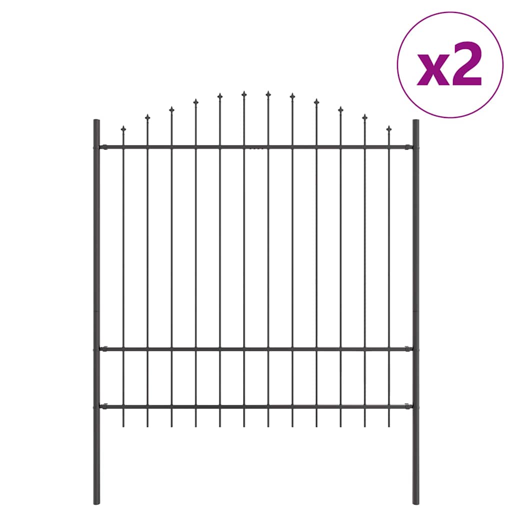Recinzione per Giardino Acciaio Verniciato Grigio 170 x 215 cm (Set 2 pz)