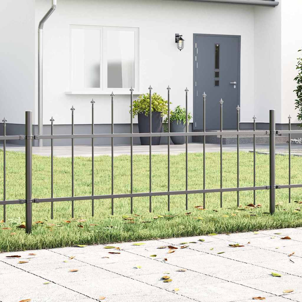 Recinzione per Giardino Woerden 3 pz Acciaio Verniciato Grigio 170x115 cm