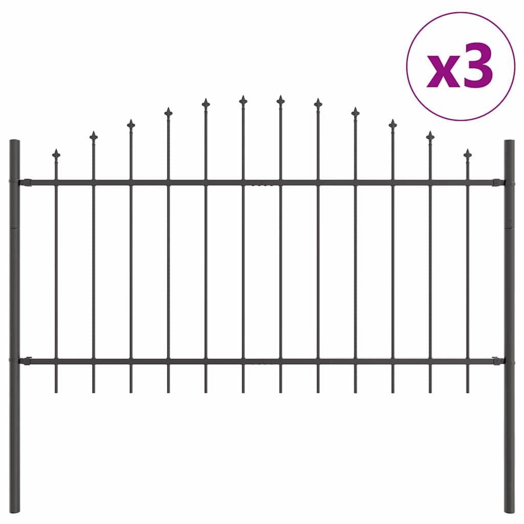 Recinzione per Giardino 3 pezzi Grigio 170 x 140 cm
