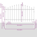 Recinzione per Giardino 3 pezzi Grigio 170 x 140 cm