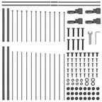 Recinzione da Giardino in Acciaio 3 pz Grigio 170x190 cm