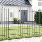 Recinzione per Giardino 3 pz Acciaio Verniciato Grigio 170 x 215 cm