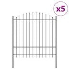 Recinzione per Giardino 5 pezzi Acciaio Grigio 170 x 215 cm