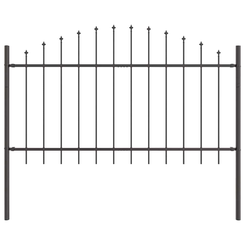 Recinzione da Giardino in Acciaio Verniciato 6 Pezzi Grigio 170 x 140 cm