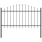 Recinzione da Giardino in Acciaio Verniciato 6 Pezzi Grigio 170 x 140 cm