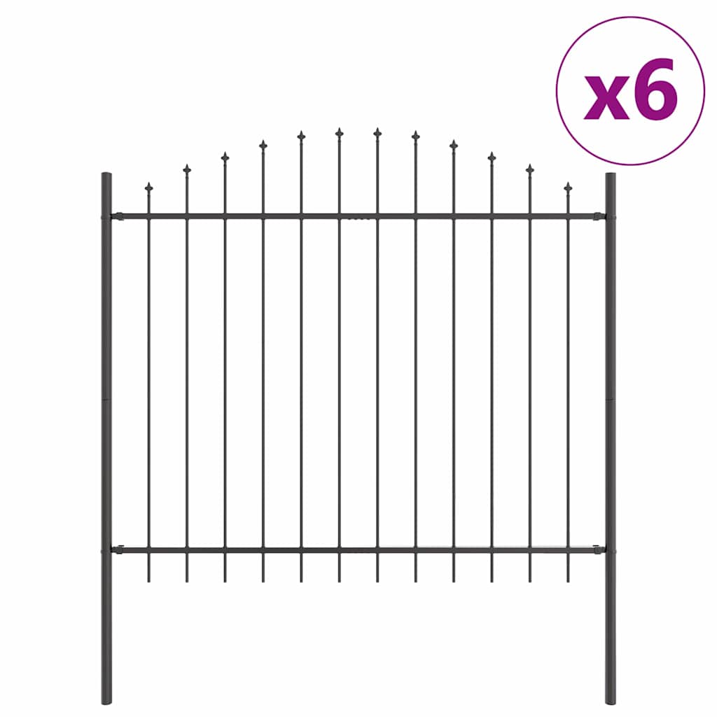 Recinzione per Giardino 6 pezzi Acciaio Grigio 170 x 165 cm