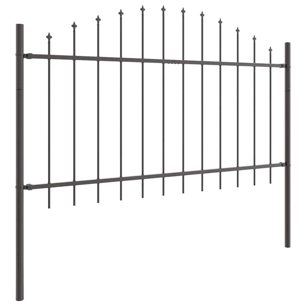 Recinzione da Giardino 7 pezzi Acciaio Verniciato Grigio 170 x 140 cm