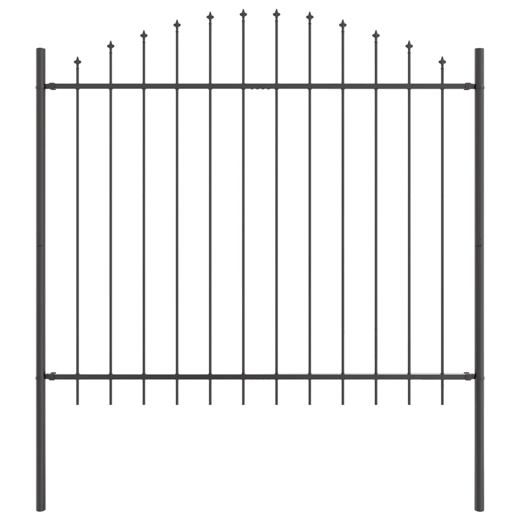 Recinzione per Giardino 7 pezzi Acciaio Grigio 170 x 190 cm