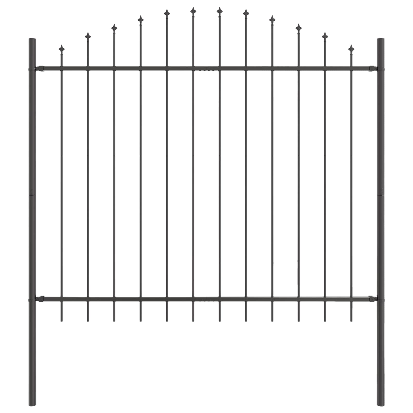 Recinzione per Giardino 7 pezzi Acciaio Grigio 170 x 190 cm