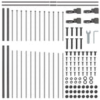 Recinzione per Giardino 7 pezzi Acciaio Grigio 170 x 190 cm