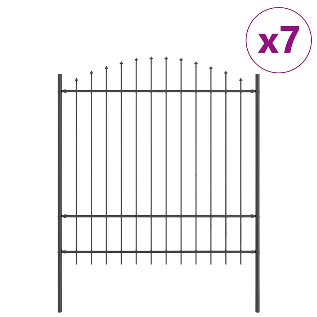 Recinzione per Giardino 7 pezzi Acciaio Grigio 170 x 215 cm