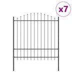 Recinzione per Giardino 7 pezzi Acciaio Grigio 170 x 215 cm