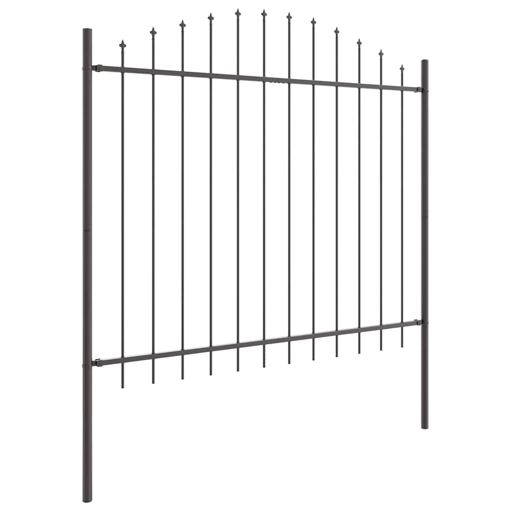 Recinzione per Giardino 8 pezzi Acciaio Grigio 170 x 190 cm
