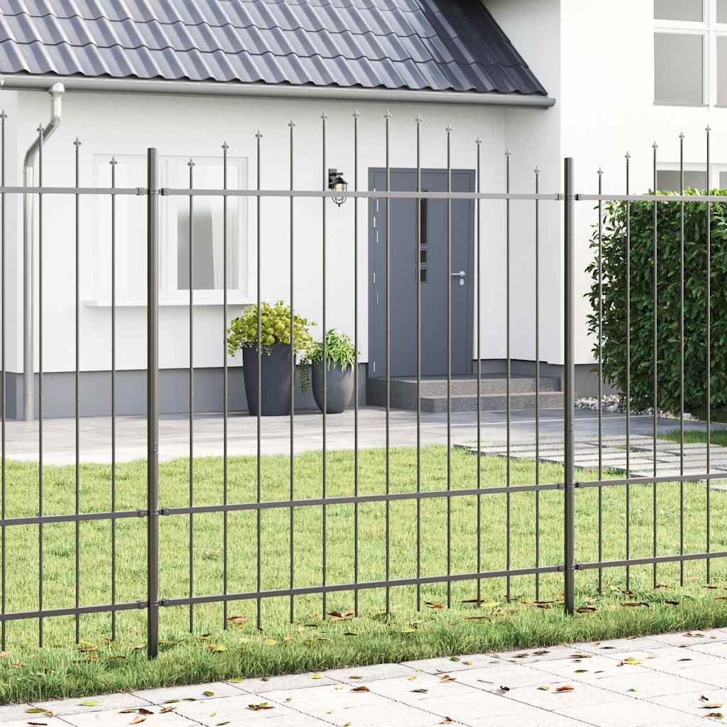 Recinzione per Giardino 8 pezzi Acciaio Grigio 170 x 215 cm