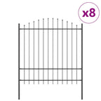 Recinzione per Giardino 8 pezzi Acciaio Grigio 170 x 215 cm