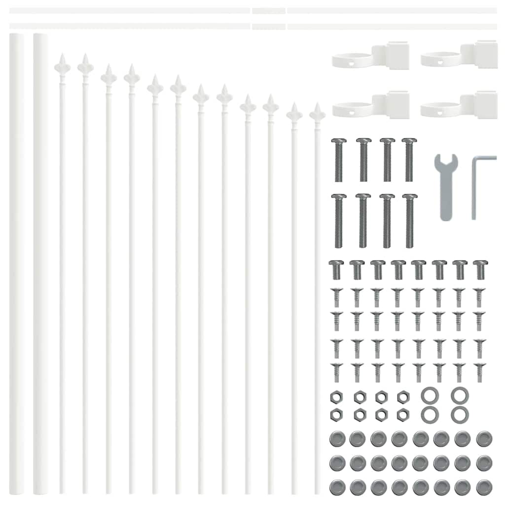 Recinzione da Giardino Woerden in Acciaio Verniciato Bianco 170x115 cm - Set 2 pezzi