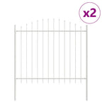 Recinzione per Giardino in Acciaio Verniciato Bianco 170 x 190 cm (2 pz)