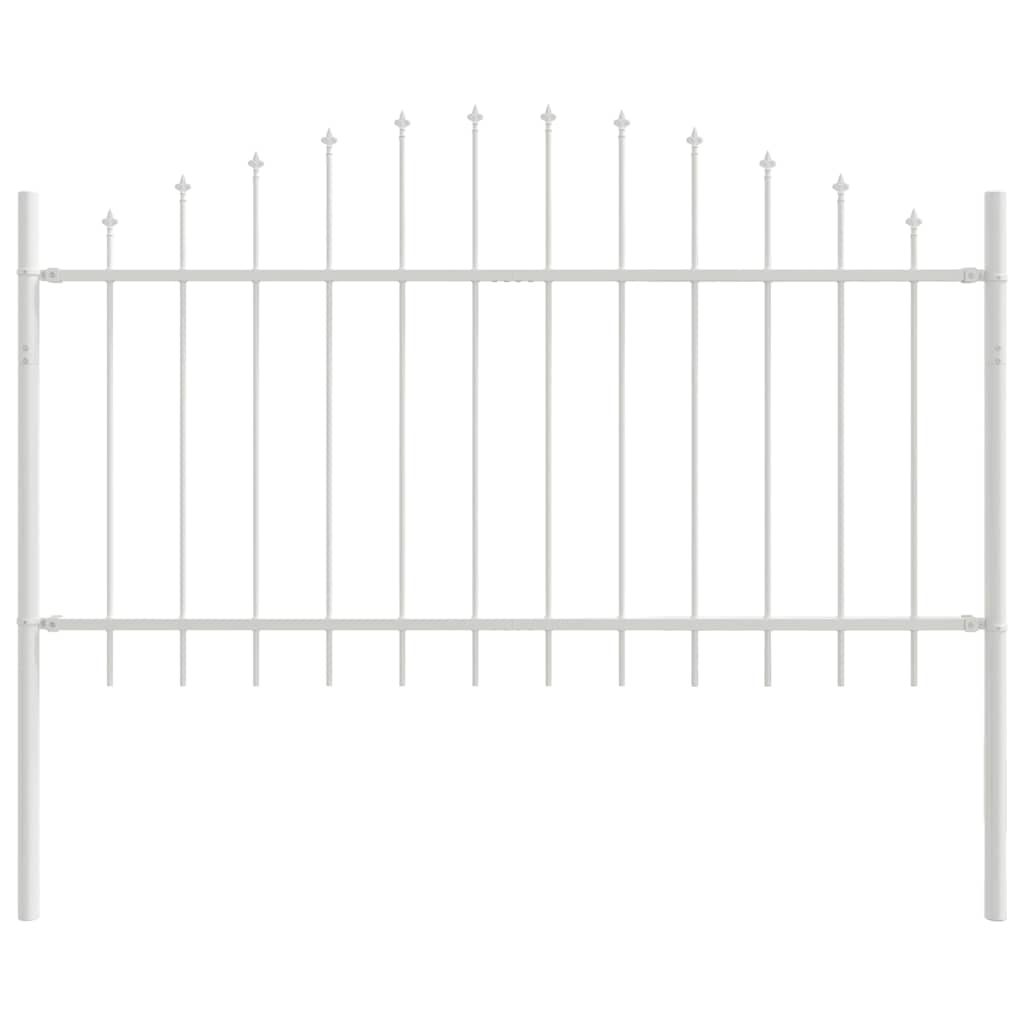 Recinzione da Giardino 3 pz Acciaio Verniciato Bianco 170x140 cm