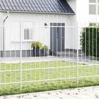 Recinzione da Giardino 3 pezzi Acciaio Verniciato Bianco 170 x 215 cm