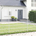 Recinzione per Giardino 3 pezzi Acciaio Verniciato Bianco 170 x 225 cm