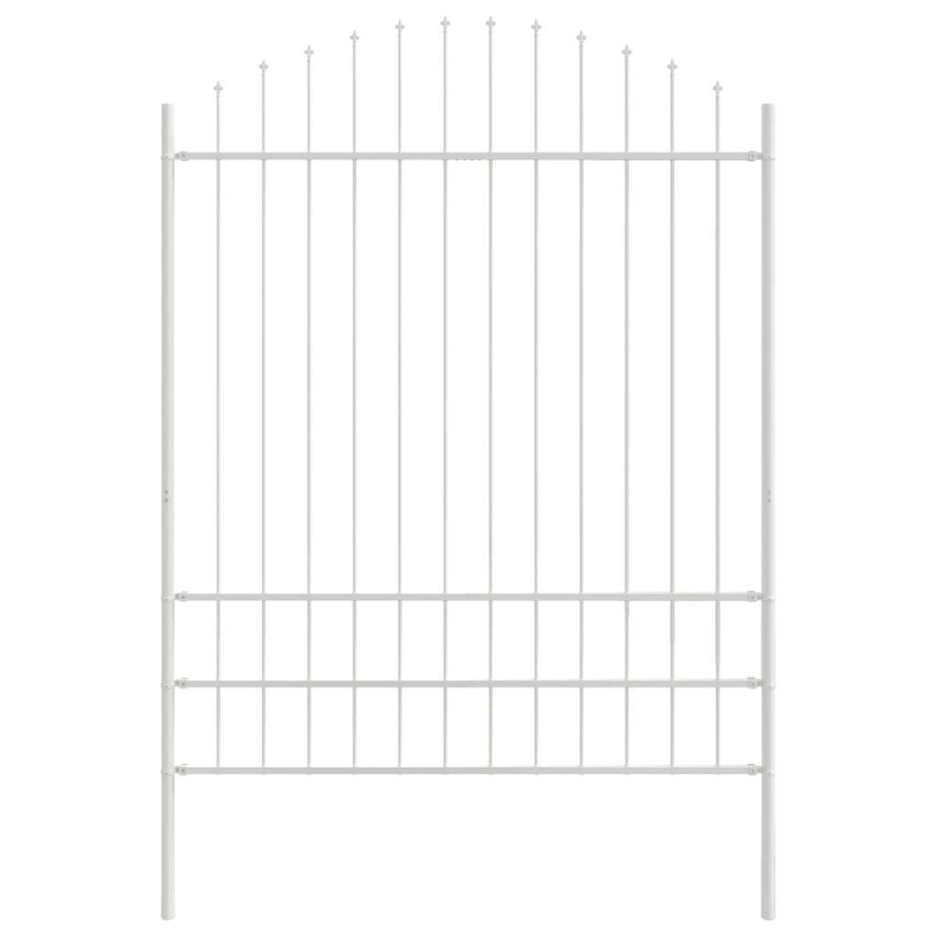 Recinzione per Giardino 3 pezzi Acciaio Verniciato Bianco 170 x 225 cm