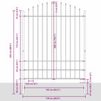 Recinzione per Giardino 3 pezzi Acciaio Verniciato Bianco 170 x 225 cm