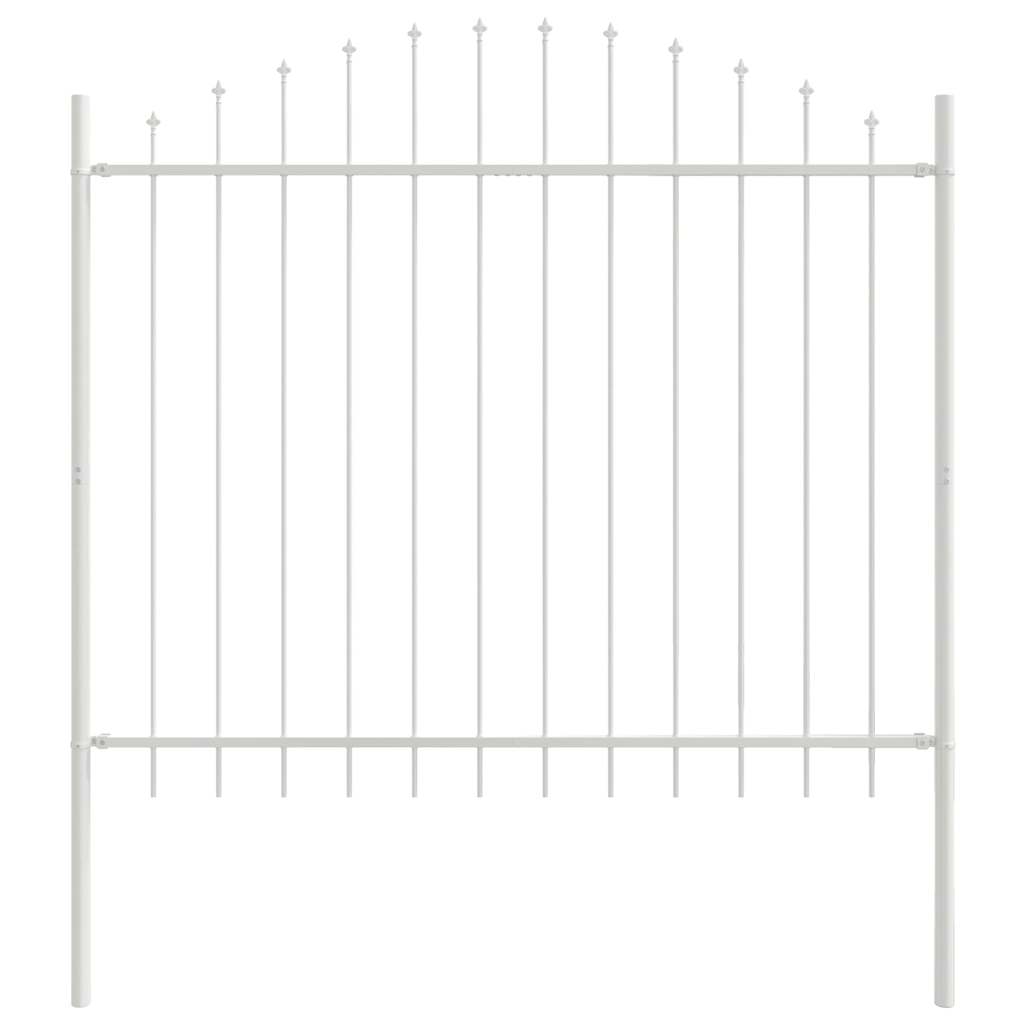 Recinzione da Giardino in Acciaio Verniciato 4 pz Bianco 170 x 190 cm