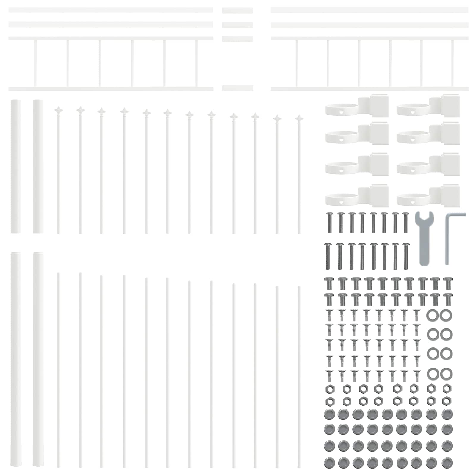 Recinzione per Giardino 4 pezzi Acciaio Verniciato Bianco 170 x 225 cm