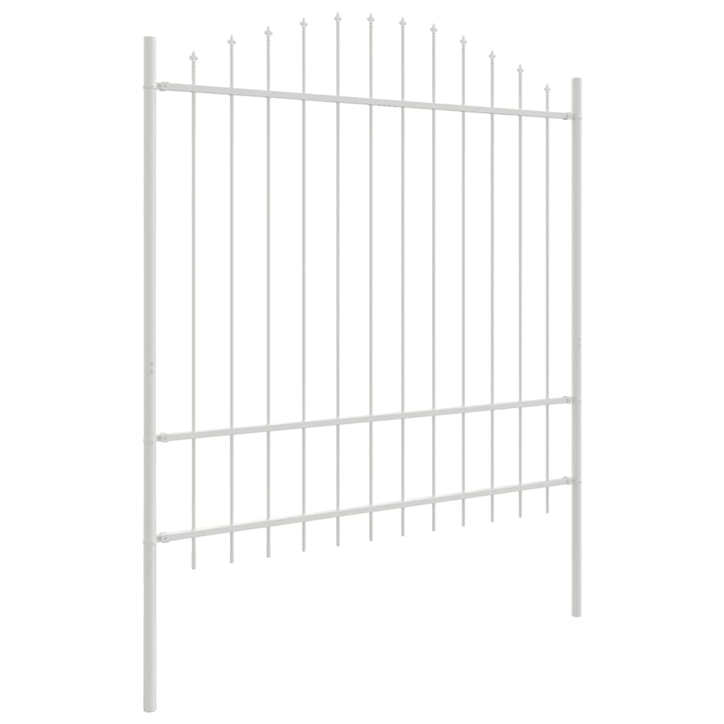 Recinzione da Giardino 5 Pezzi Acciaio Verniciato Bianco 170 x 215 cm