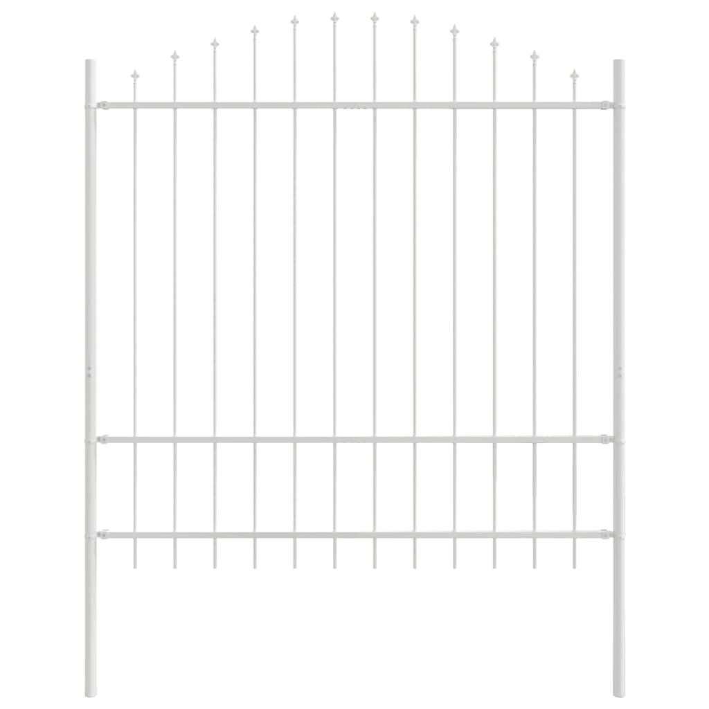 Recinzione da Giardino 5 Pezzi Acciaio Verniciato Bianco 170 x 215 cm