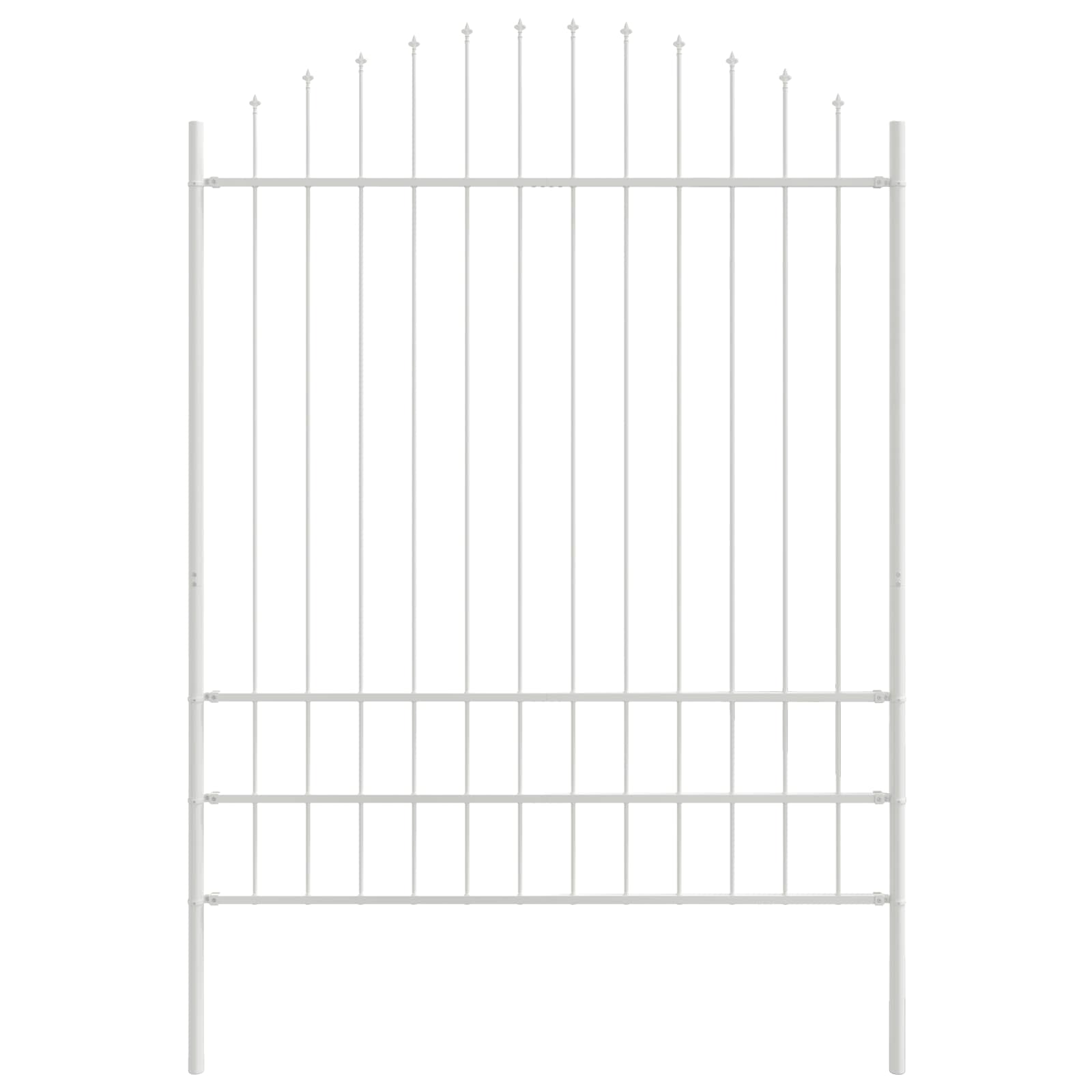 Recinzione per Giardino 5 pezzi Acciaio Bianco 170 x 225 cm