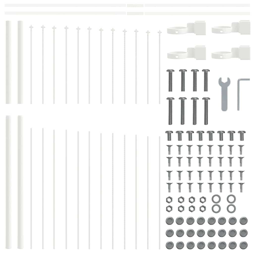 Recinzione per Giardino 6 pezzi Acciaio Verniciato Bianco 170 x 165 cm