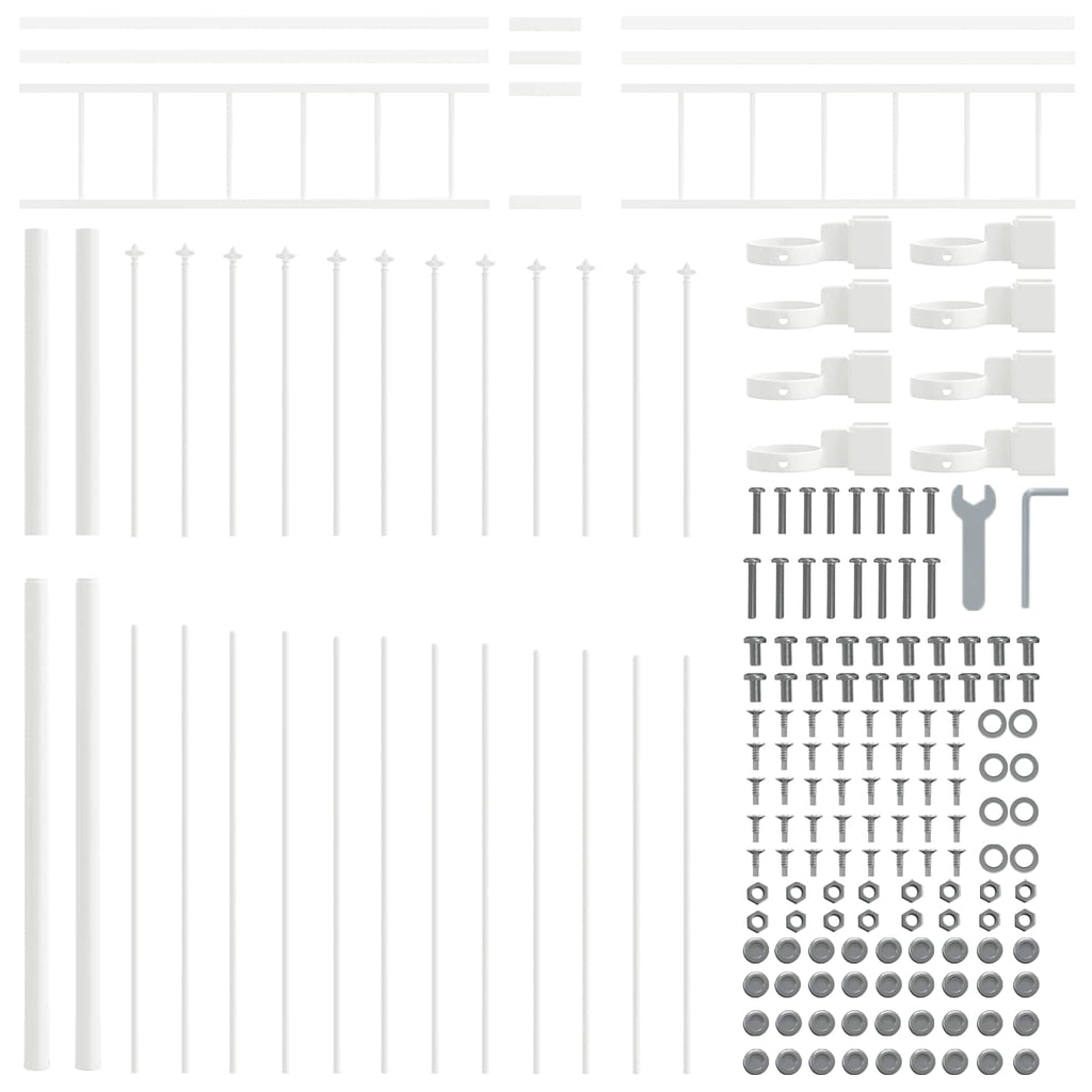 Recinzione da Giardino in Acciaio 6 pezzi Bianco 170 x 225 cm