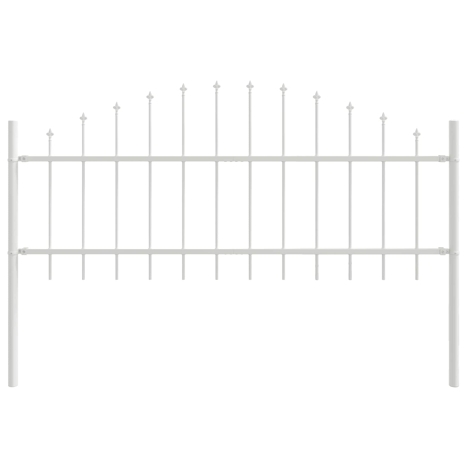Recinzione per Giardino Woerden 7 pcs Acciaio Verniciato Bianco 170x115 cm