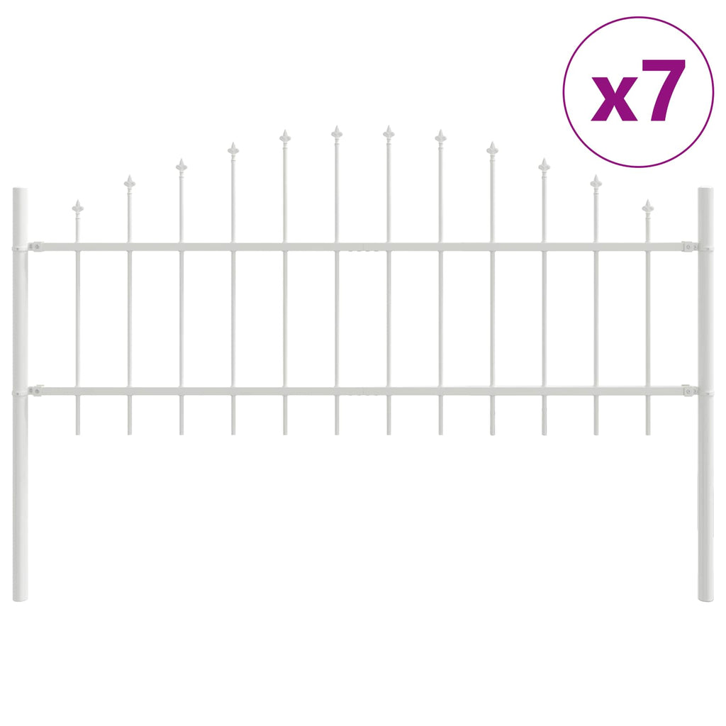 Recinzione per Giardino Woerden 7 pcs Acciaio Verniciato Bianco 170x115 cm
